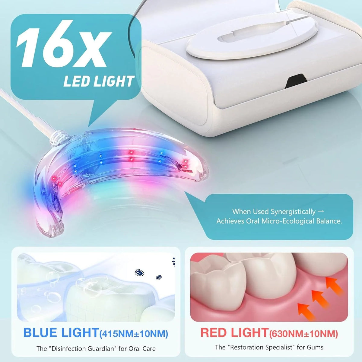 Portable LED Teeth Whitening Accelerator Lamp With Oral Care Tray
