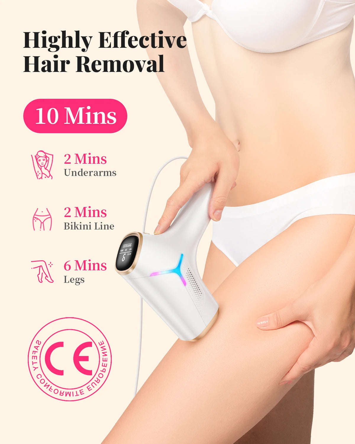 Totmizby IPL Hair Removal Device For Face Body And Bikini