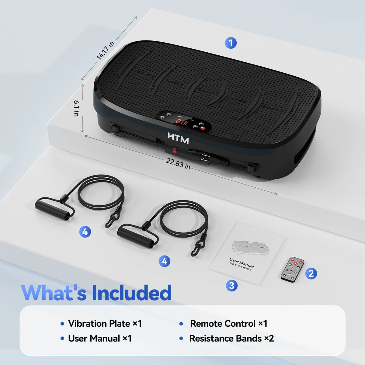 HTM Multi Function Vibration Plate Trainer for Home Fitness