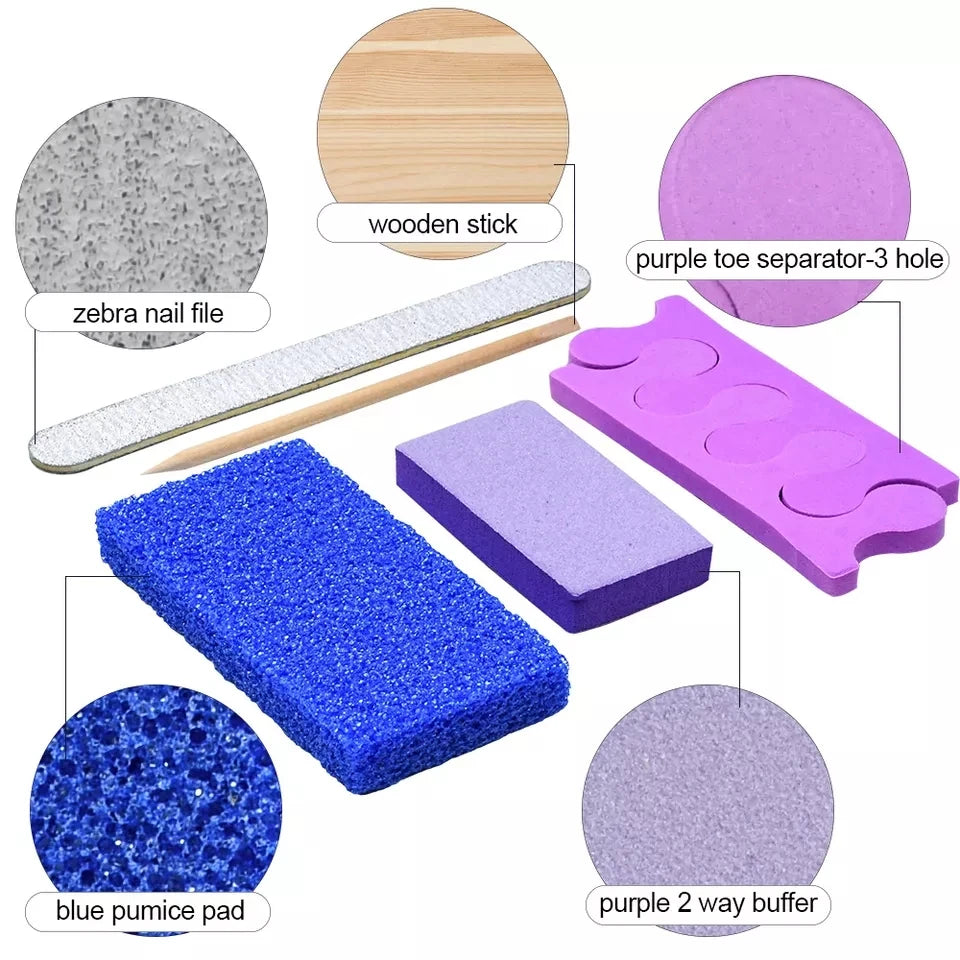 Maryton Disposable Pedicure Kit With Nail File And Cuticle Pusher