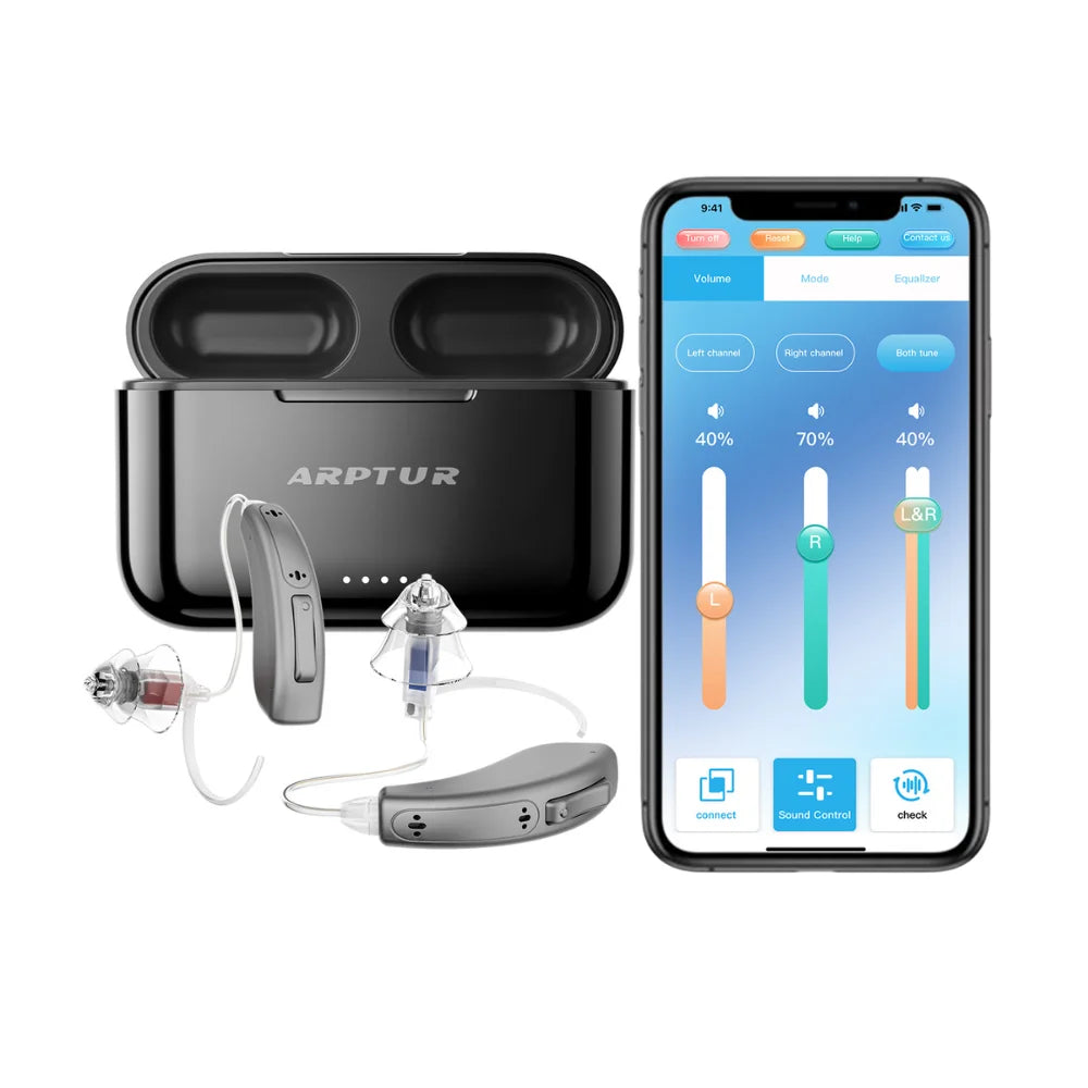 Zepau Bluetooth Hearing Aids Rechargeable Noise Cancelling App Control