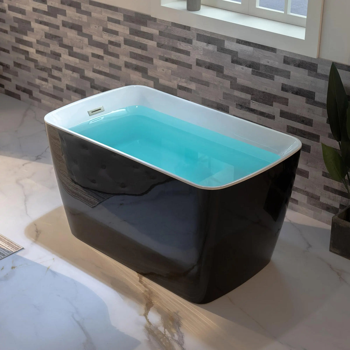 Sh Kl Acrylic Freestanding Soaking Bathtub With Japanese Sit In Design