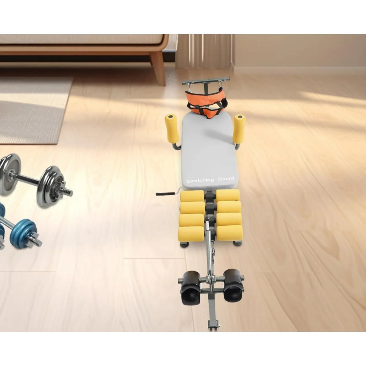 Adjustable Steel Traction Bench for Neck and Lumbar Relief