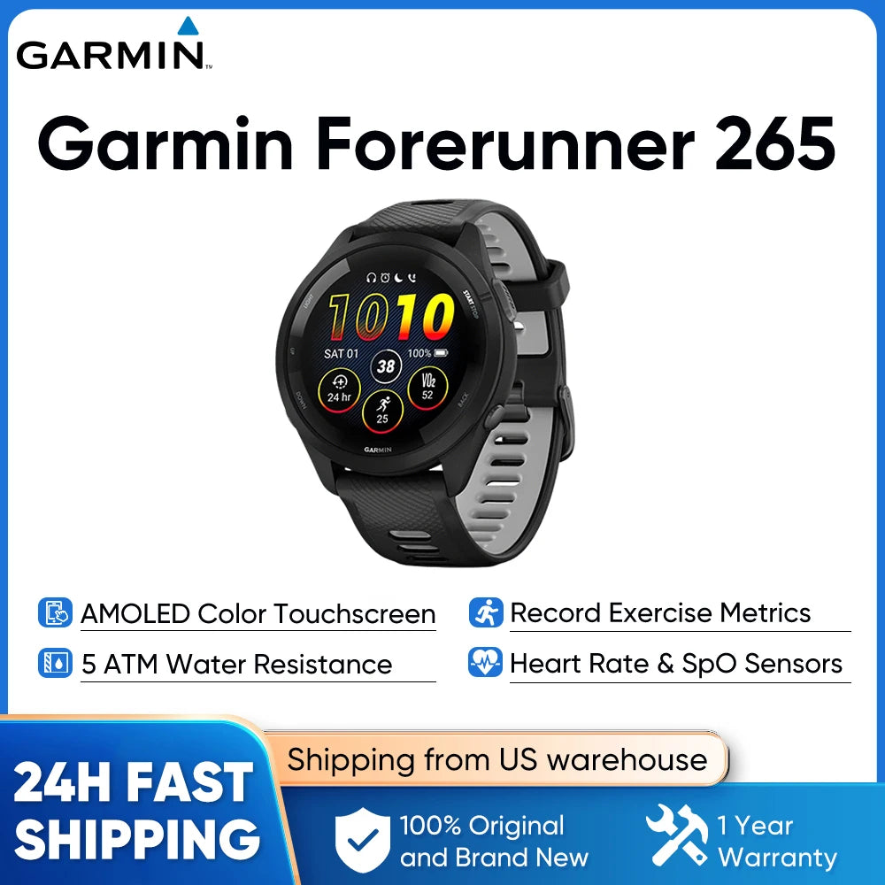 Garmin Forerunner 265 GPS Smartwatch With AMOLED And Heart Rate Tracking