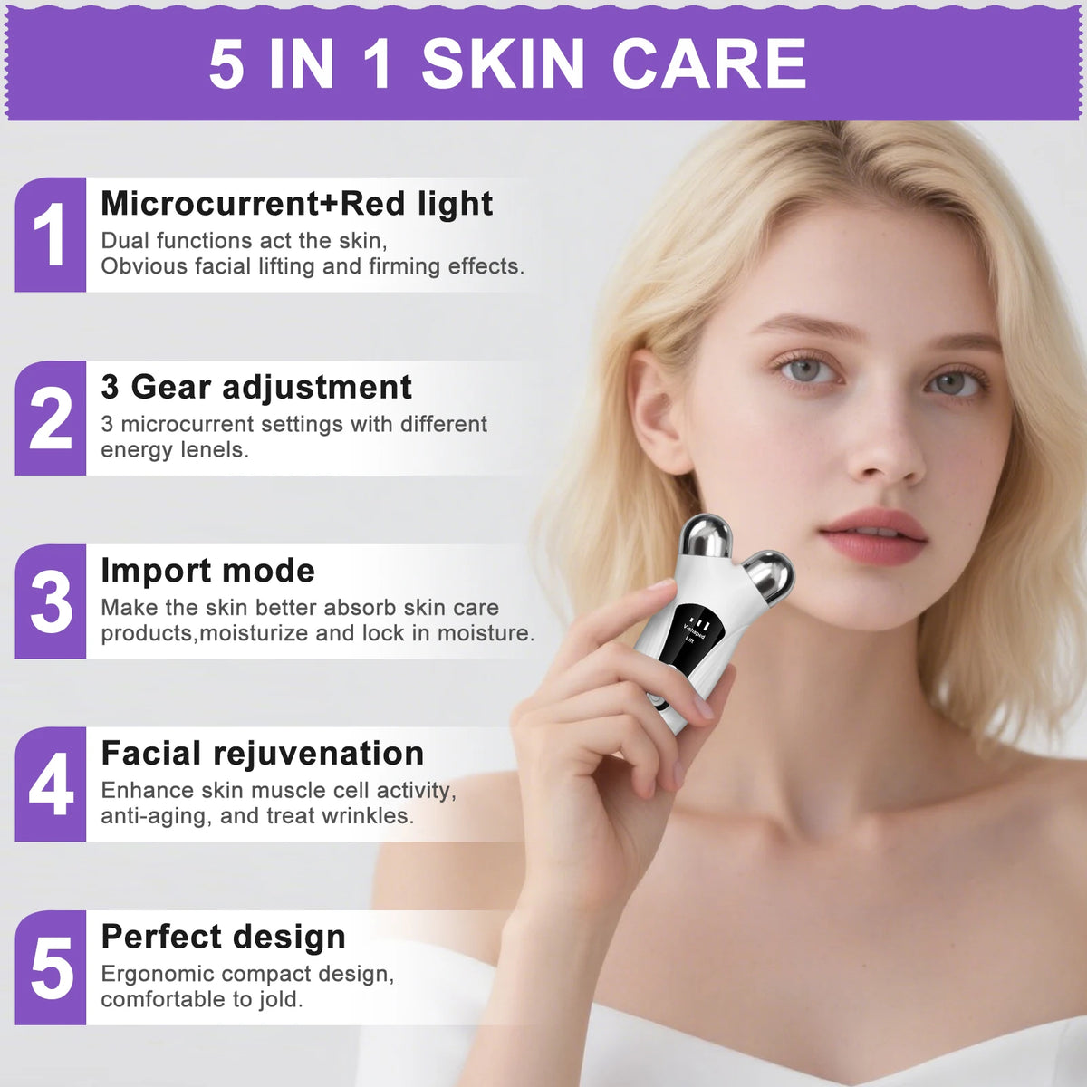 CMH EMS Facial Lifting Roller for Skin Tightening and Rejuvenation