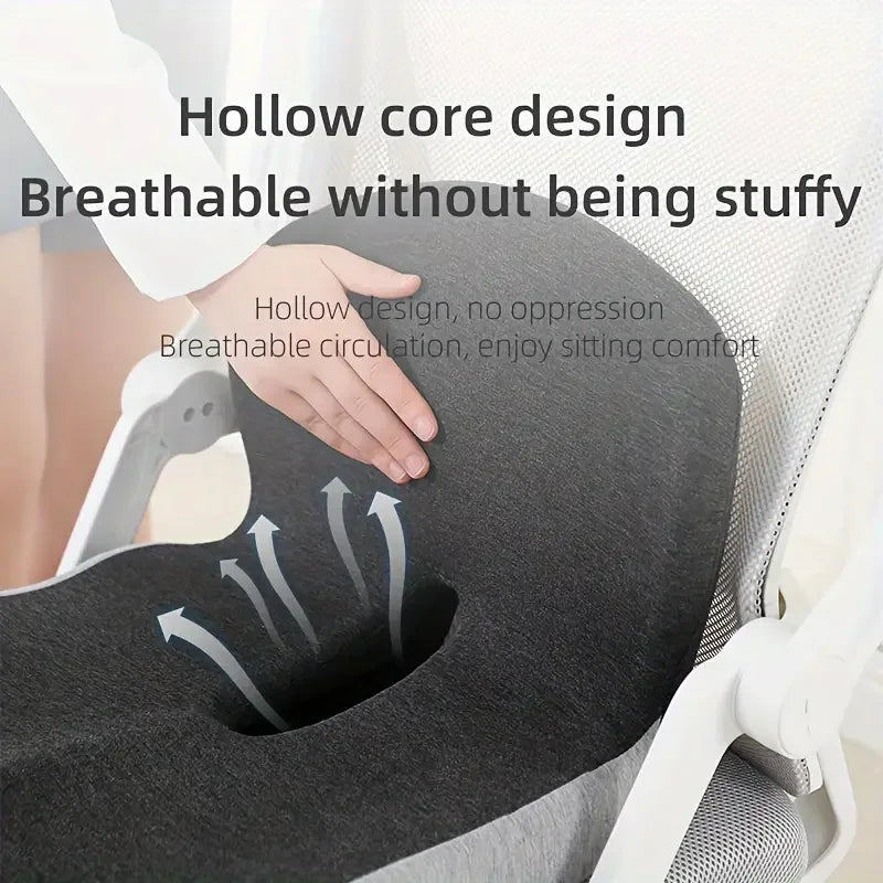 Ergonomic Lumbar Support Seat Cushion With Washable Cover